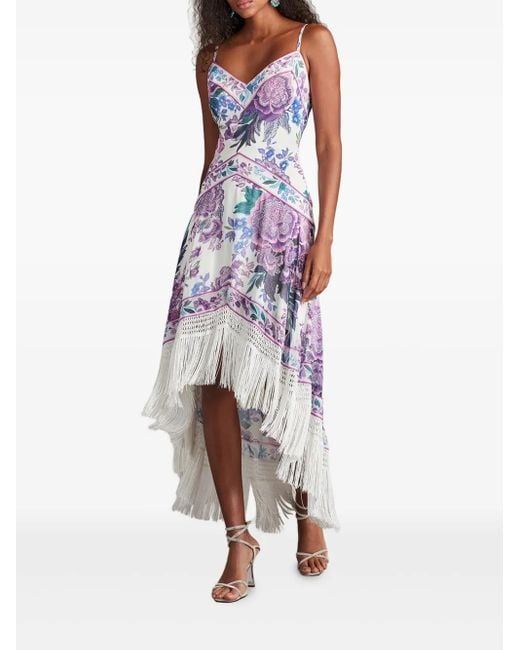 Tadashi Shoji White Floral-Print Dress