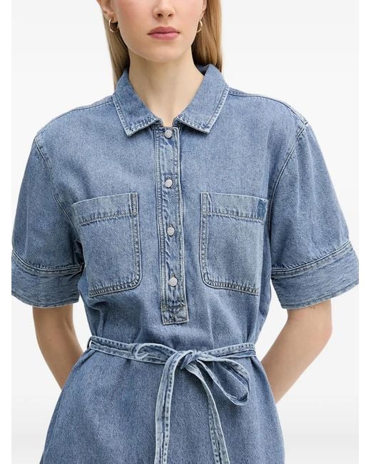 DKNY Blue Belted Denim Mini Dress