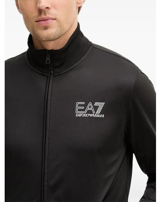 EA7 Sweater Met Logo En Rits in het Black voor heren
