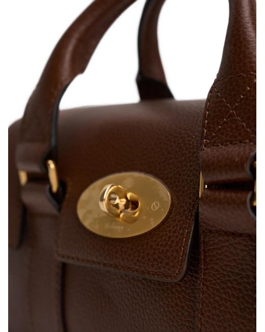 Mulberry Brown Mini Bayswater Grained Tote Bag