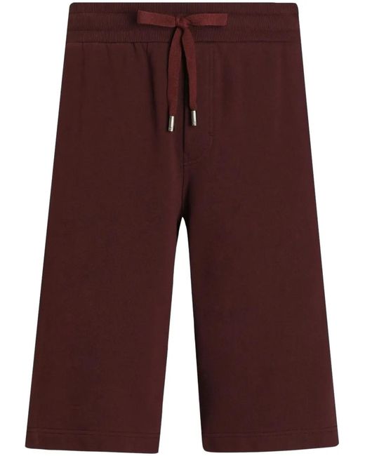 Dolce & Gabbana Purple Logo-Plaque Shorts for men