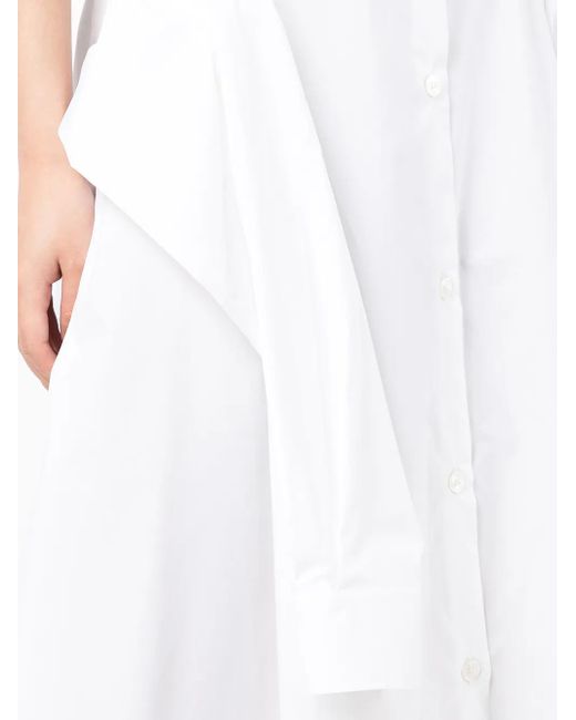 MM6 by Maison Margiela White Button-Up Sleeve-Tie Skirt