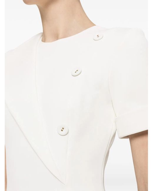 Nissa White A-Line Midi Dress