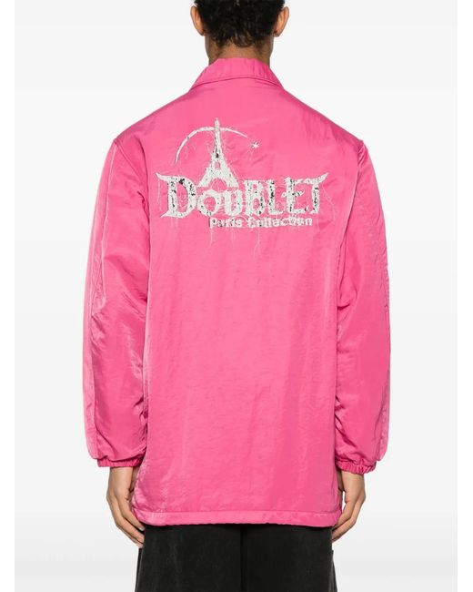 Doublet Pink Logo-Embroidered Jacket for men