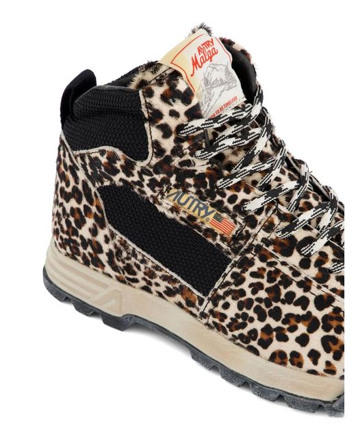 Autry Black Malga Leopard-Print Sneakers