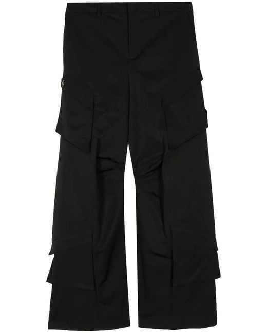HELIOT EMIL Black Straight-Leg Cargo Trousers for men