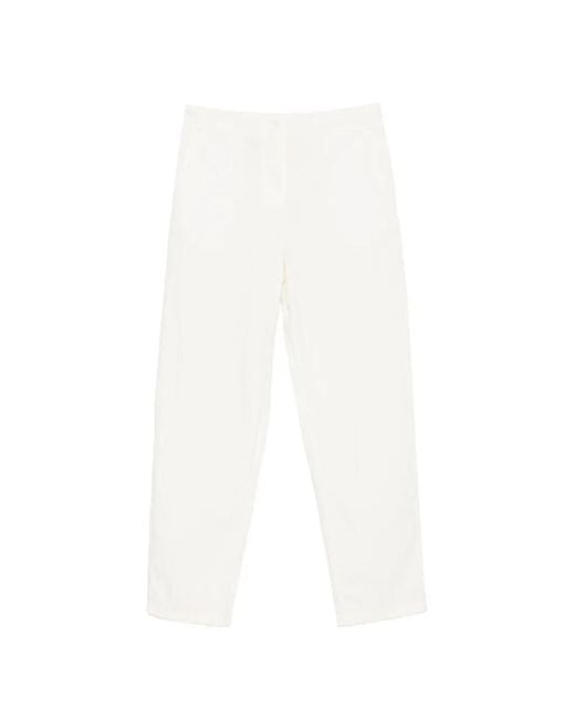 The Row White Fael Straight-Leg Trousers