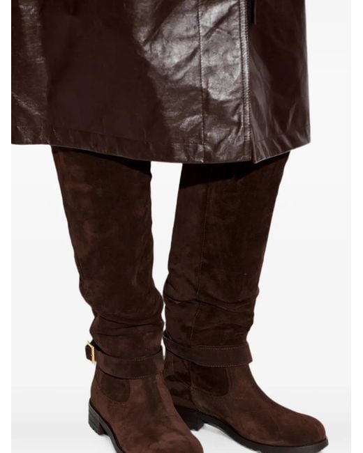 Jimmy Choo Brown Biker Kb Buckle-Fastening Boots