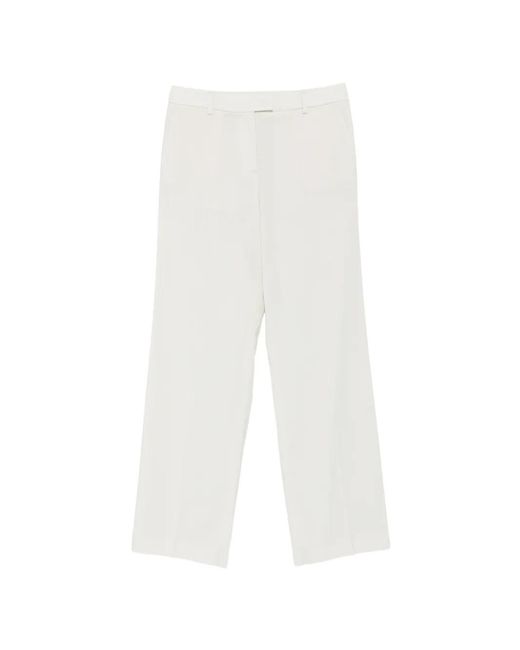 Manuel Ritz White Belt-Loop Trousers