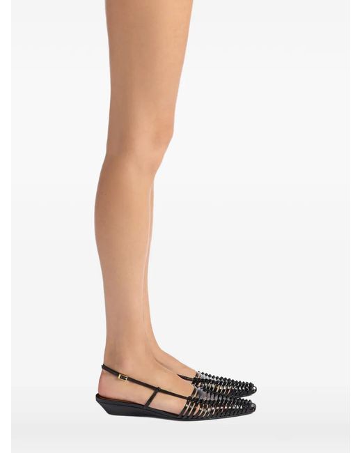 Giuseppe Zanotti White Jane Ballerina Braided Leather Pumps