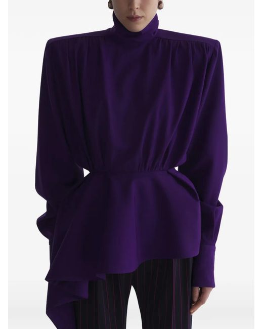 Mugler Blue Peplum Blouse