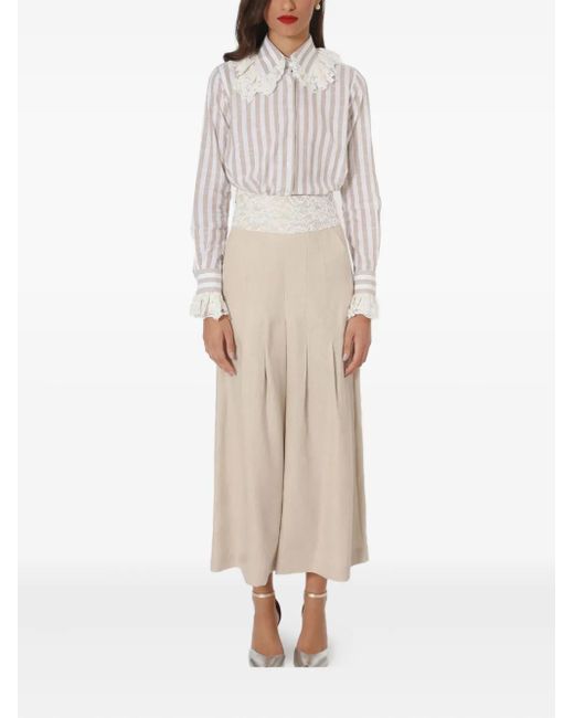 Lethicia Bronstein レースインサート パンツ White