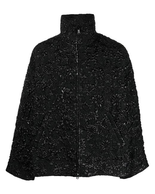 Valentino Garavani Black Floral-Jacquard Brocade-Effect Jacket for men