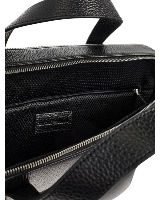 Emporio Armani Black Porte-Documents À Design Embossé for men