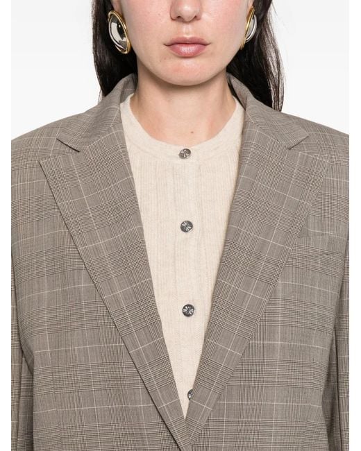 Maje Gray Checked Suit Jacket