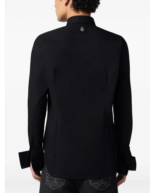 Billionaire Black Pleated Shirt for men