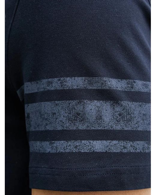 Guess Blue Stripe-Detail Polo Shirt for men