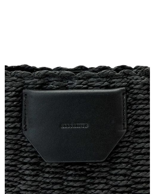 AllSaints White Alba Woven Bucket Bag
