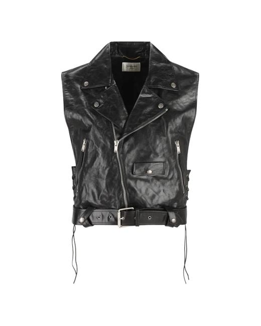 Saint Laurent Black Waistcoats