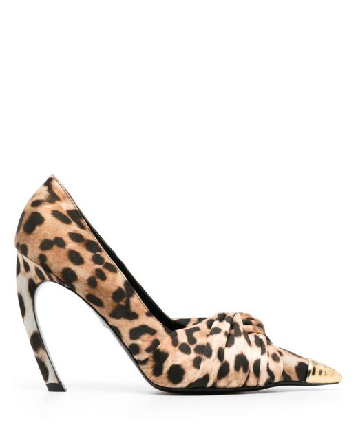 Zapatos de tacón con estampado de leopardo Roberto Cavalli de color Metallic