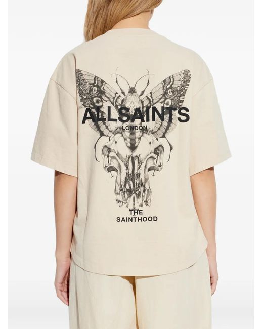 AllSaints White Halis Amelie Short-Sleeve Round-Neck T-Shirt