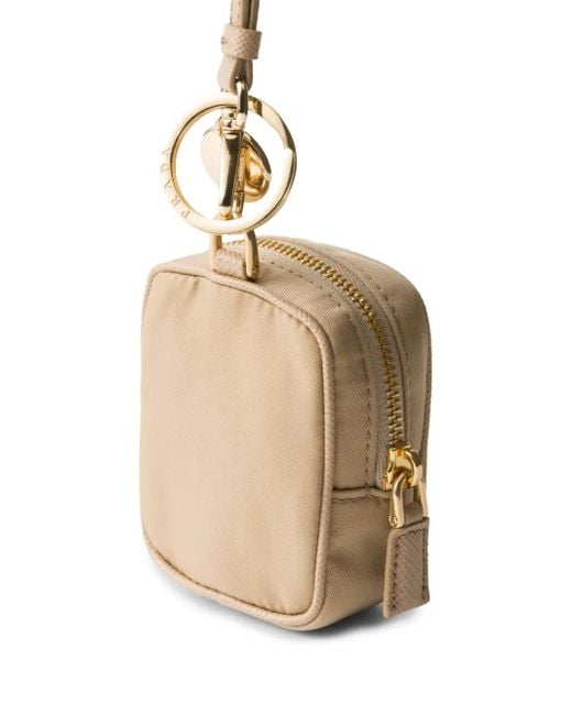 Prada Metallic Mini Re-Edition 1978 Pouch With Keychain