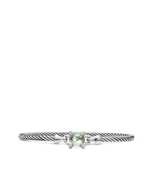 David Yurman White Sterling Chatelaine Diamond Bracelet (3Mm)