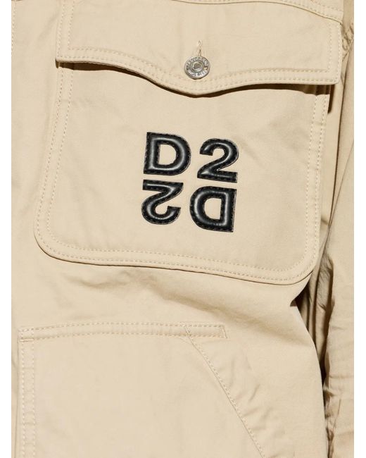 DSquared² Natural Logo-Patch Hooded Jacket for men