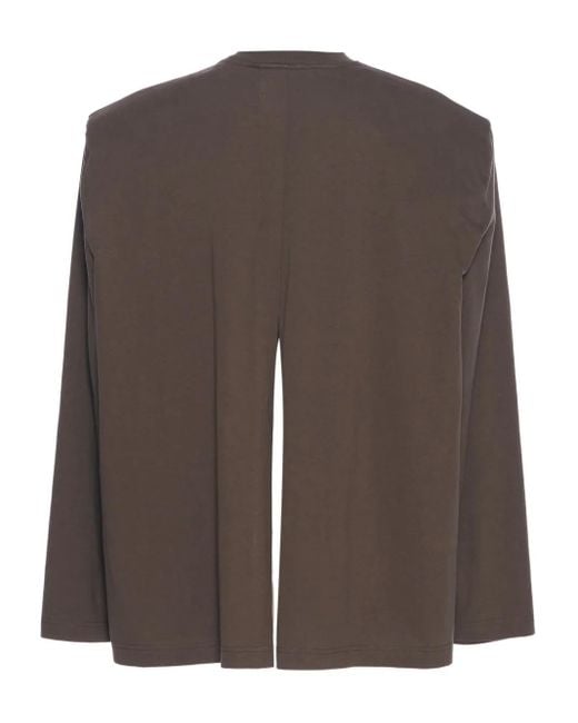 Pushbutton パデッドショルダー Tシャツ Brown