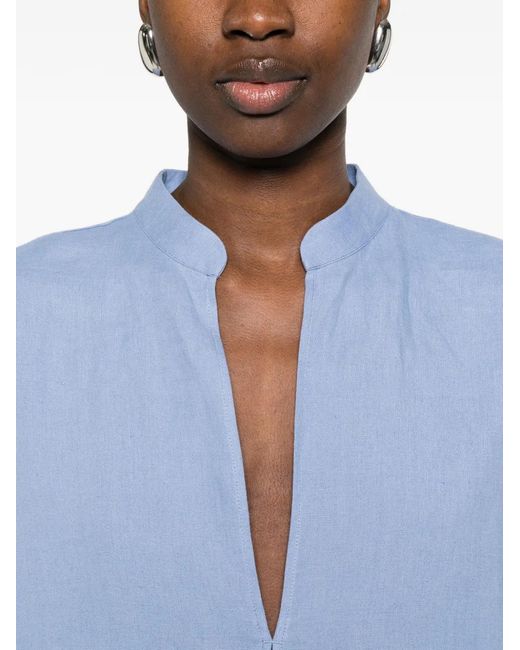 Giorgio Armani Blue V-Neck Shirt