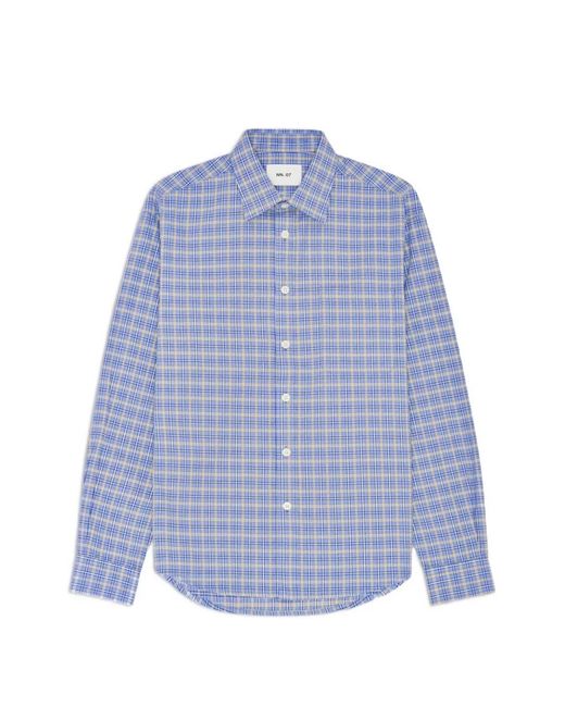 NN07 Blue Deon Check Shirt for men