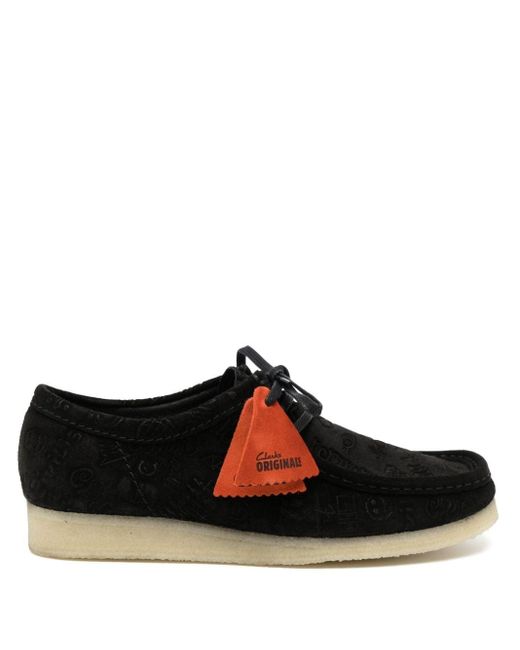 Clarks Black Wallabee Suede Shoes for men