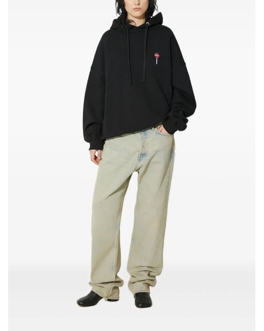 Fiorucci Black Lollipop-Embroidered Hoodie