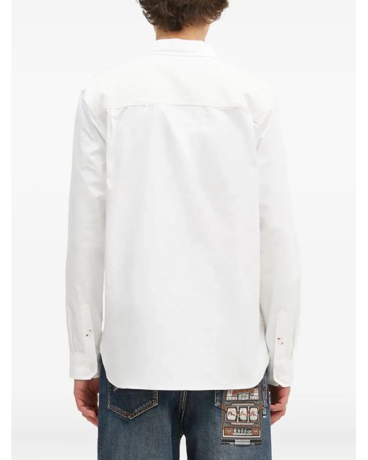 Camicia Con Ricamo di Evisu in White da Uomo