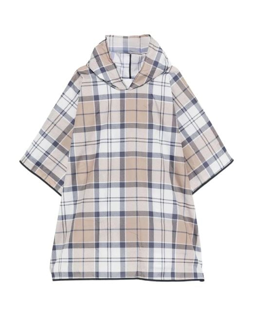 Bufanda a cuadros con capucha Barbour de color White