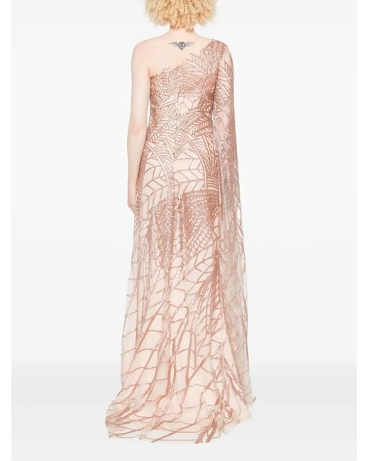 Gemy Maalouf Pink Kleid mit Perlenverzierung