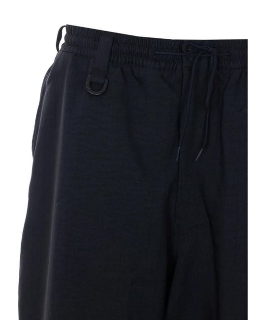 Y-3 Blue Elasticated Wide Track Trousers for men