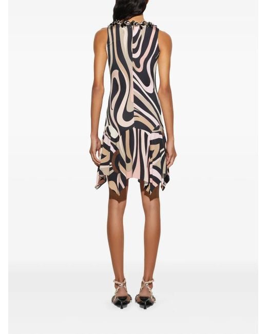 Emilio Pucci White Marmo-Print Mini Dress