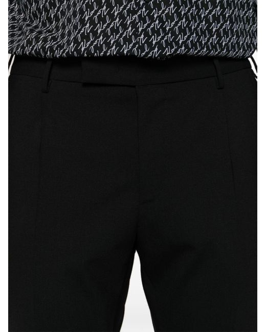 PT Torino Black Dieci Tapered Trousers for men