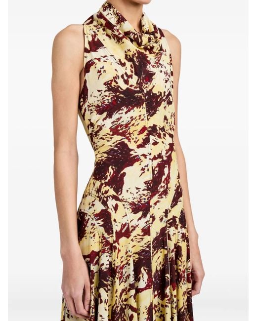 Proenza Schouler Metallic Adelide Printed-Pattern Midi Dress