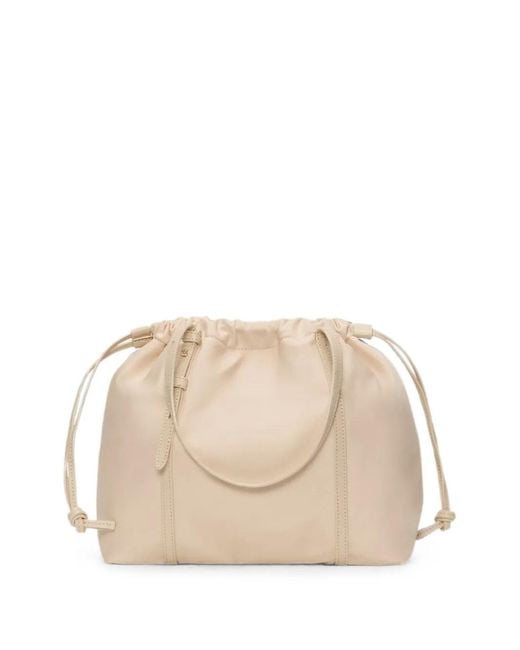 MZ Wallace Natural Small Waverly Drawstring Bucket Bag