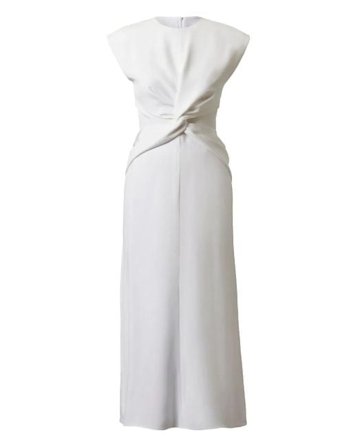 TOVE White Silk Midi Dress