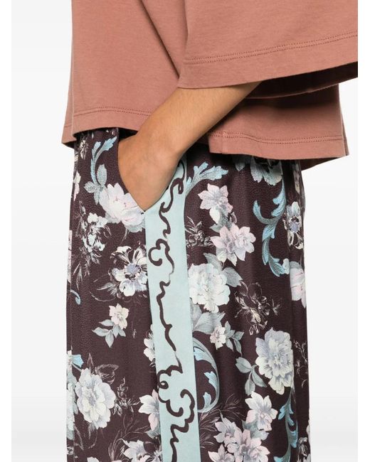 Forte_forte White Wide Patterned Trousers