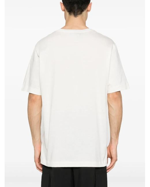 Iceberg White Logo-Print Cotton T-Shirt for men