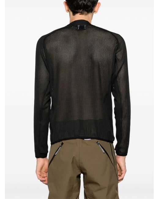 Roa Black Zip-up Mesh Sweatshirt for men