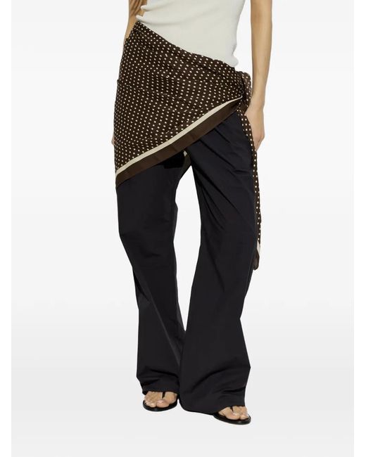 Matteau Black Paréo En Soie À Pois