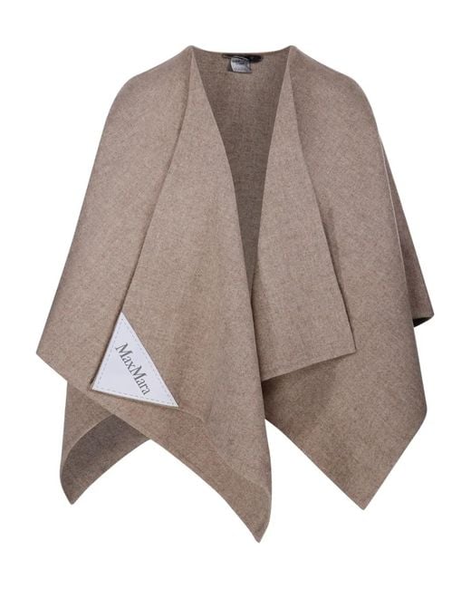 Max Mara Brown Alpaca And Wool Cape