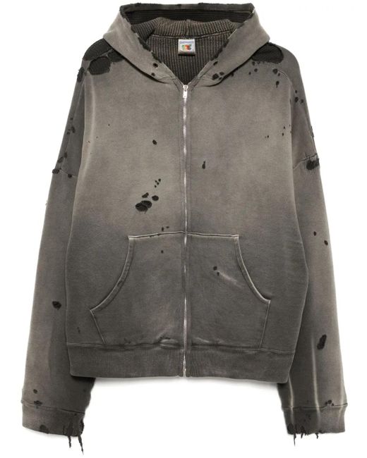 SAINT Mxxxxxx Gray Zip-Up Hoodie for men