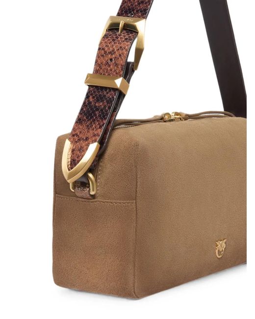 Pinko Brown Medium Crossbody Boston Bag