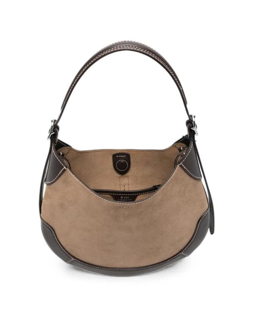 Polo Ralph Lauren Gray Polo Id Panelled Suede Shoulder Bag